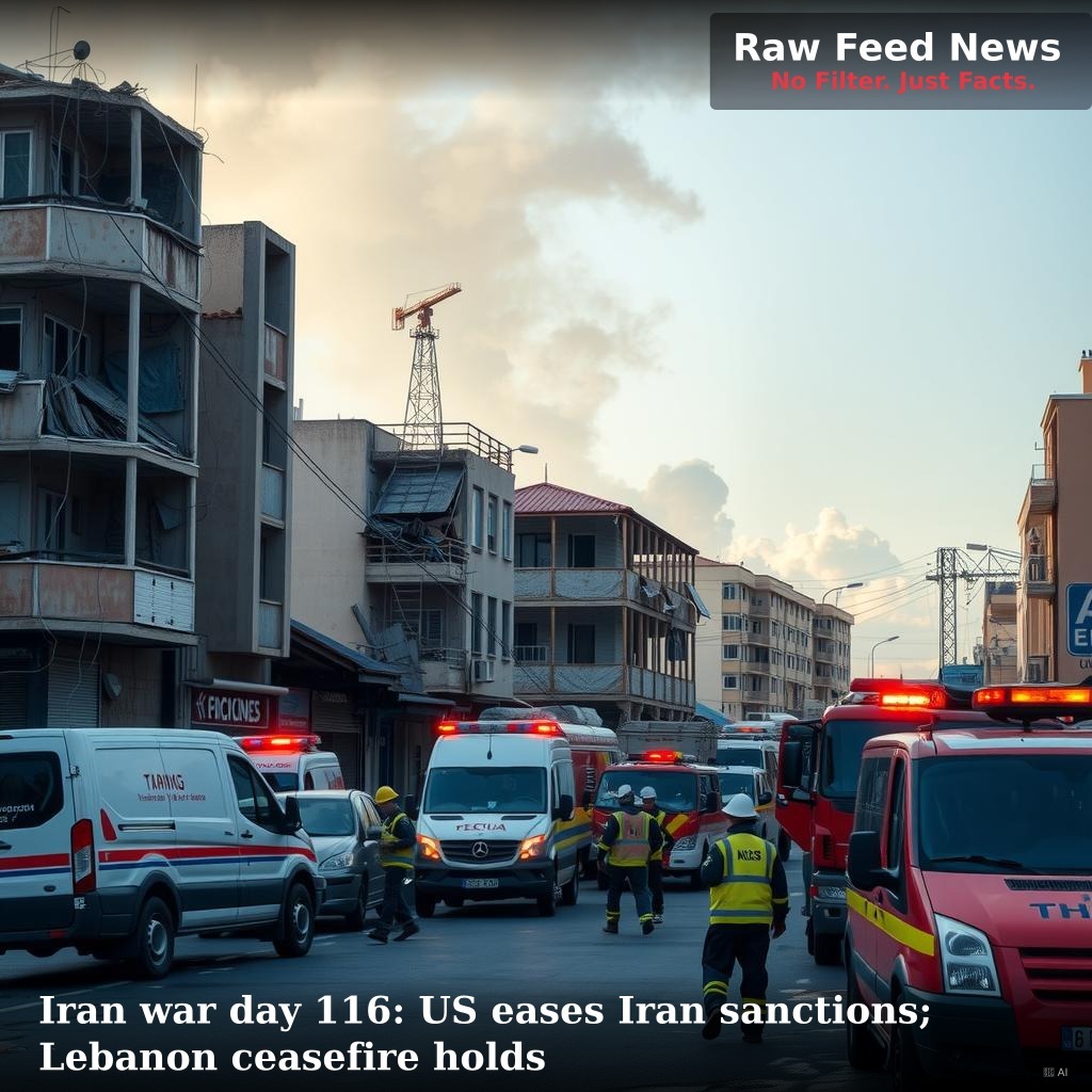 Iran war day 116: US eases Iran sanctions; Lebanon ceasefire holds