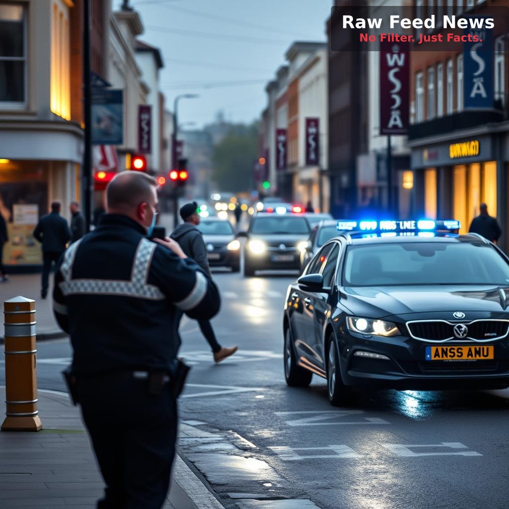 Man charged after car hits five people in town centre