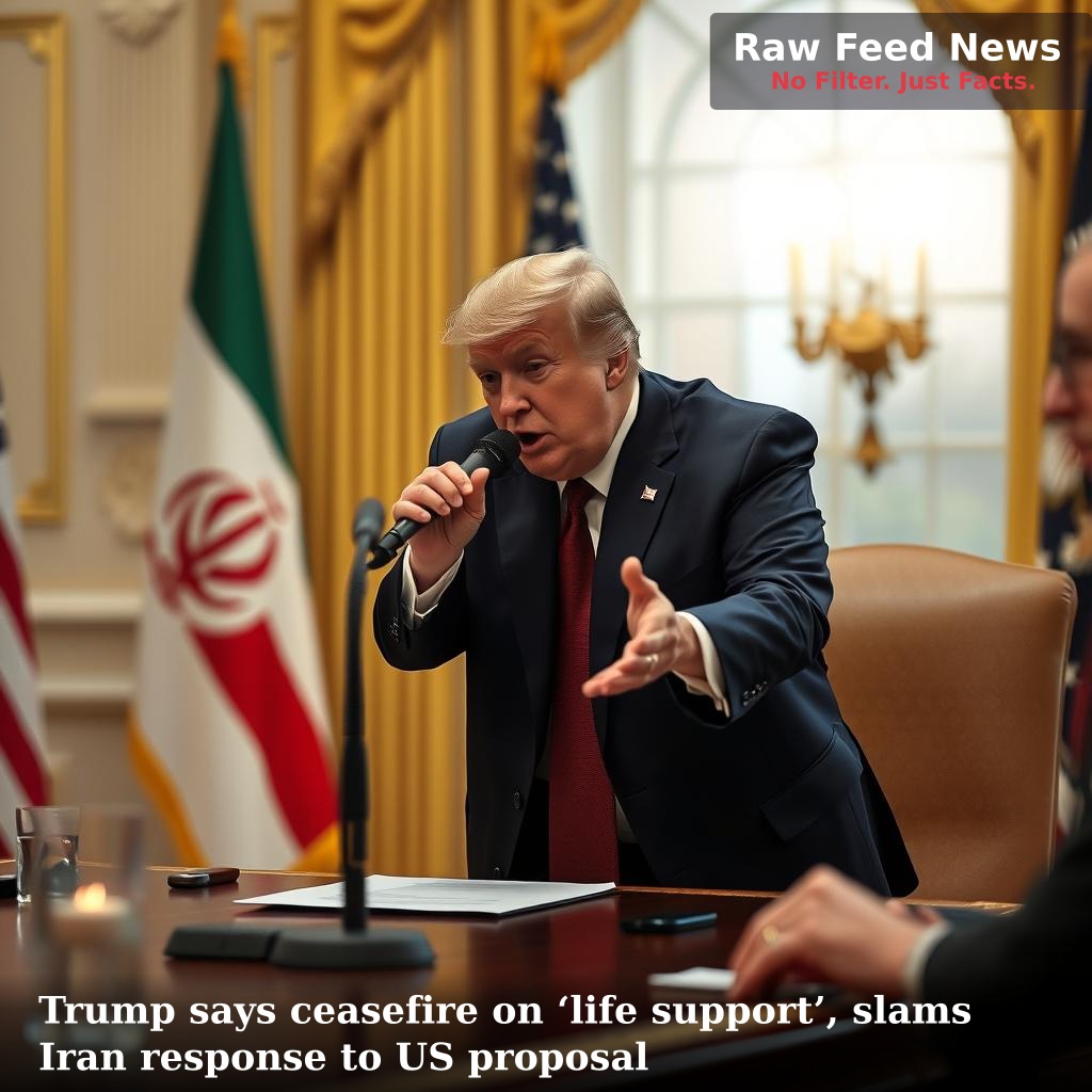 Trump says ceasefire on ‘life support’, slams Iran response to US proposal