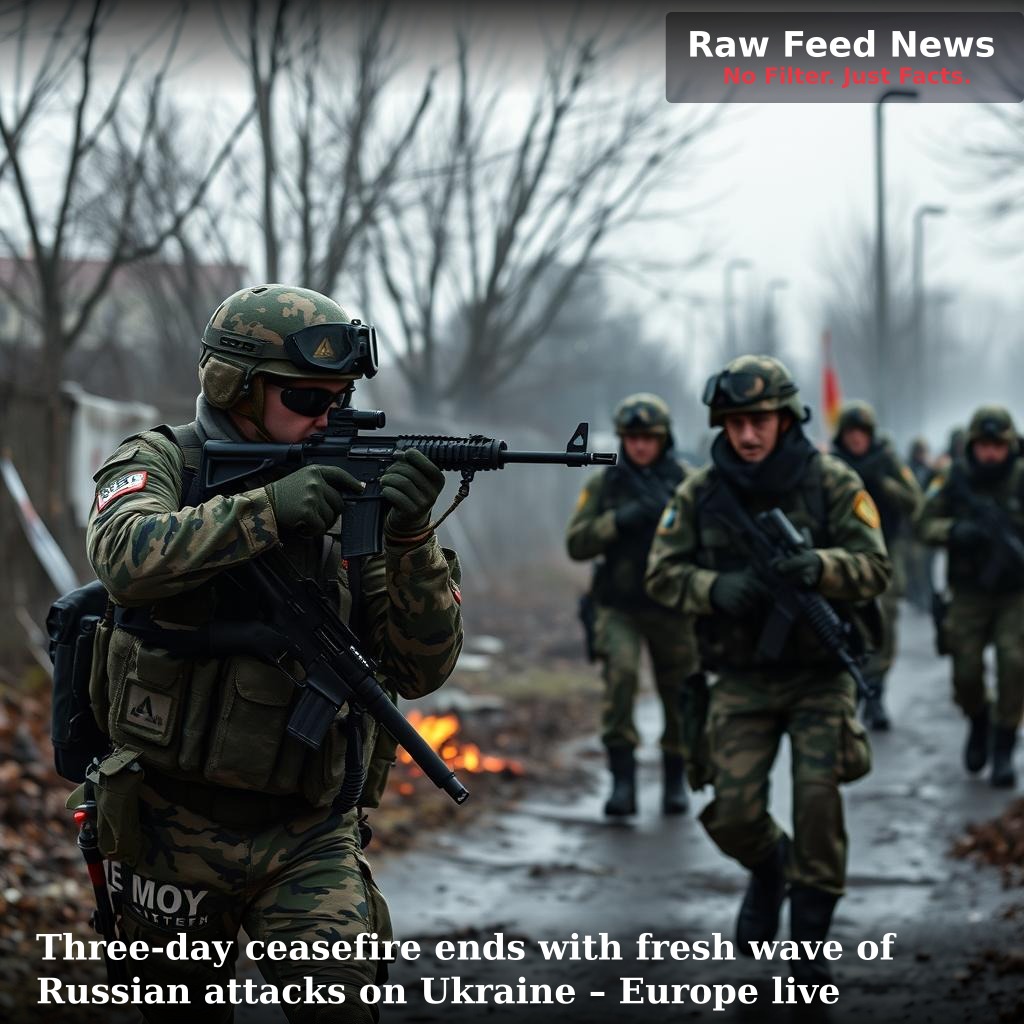 Three-day ceasefire ends with fresh wave of Russian attacks on Ukraine – Europe live