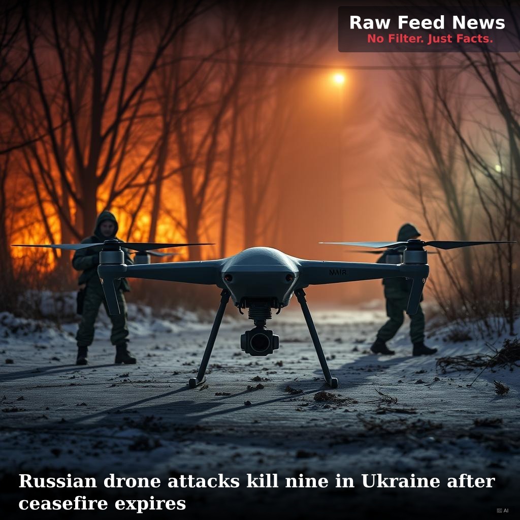 Russian drone attacks kill nine in Ukraine after ceasefire expires