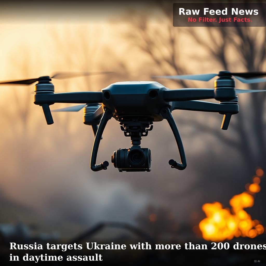 Russia targets Ukraine with more than 200 drones in daytime assault