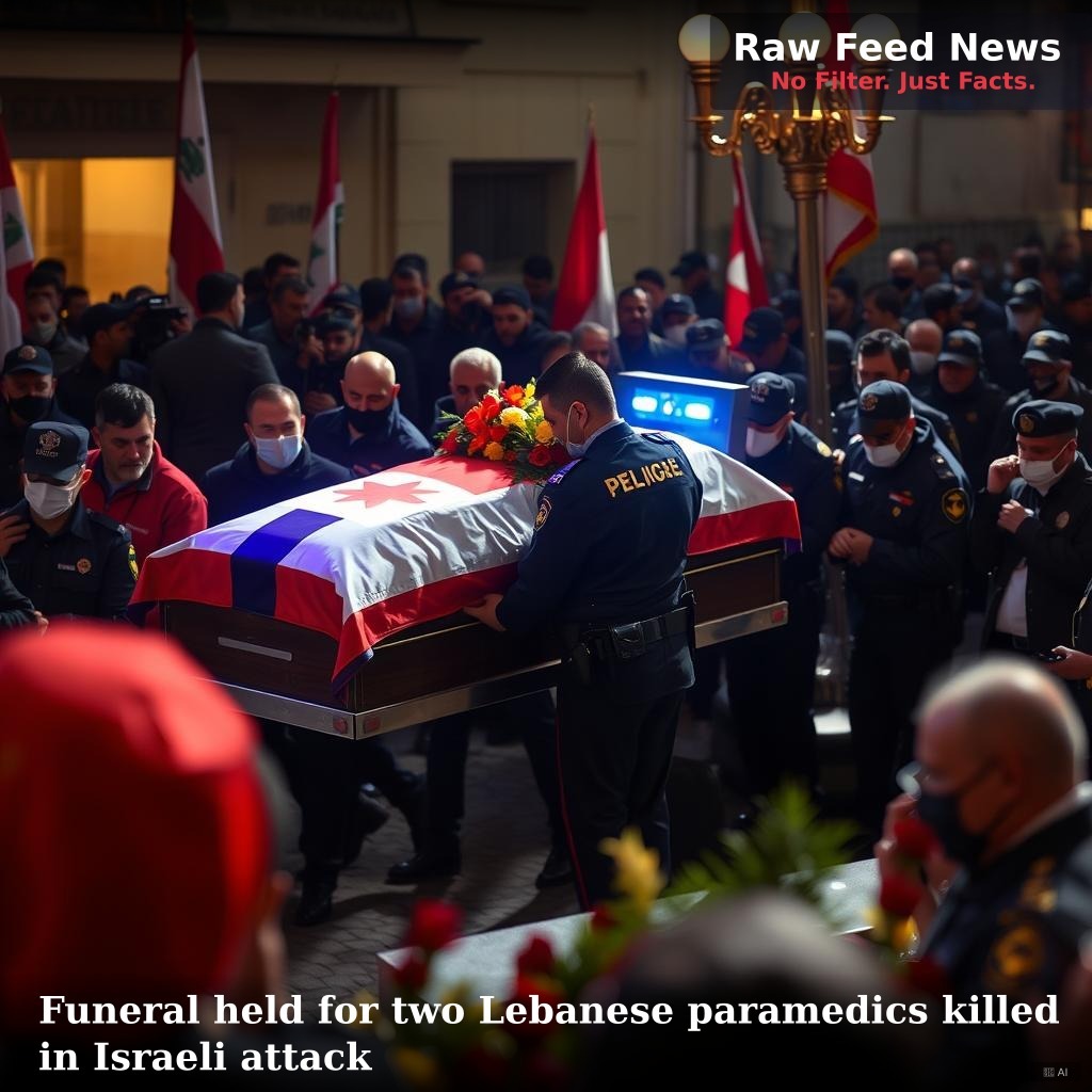 Funeral held for two Lebanese paramedics killed in Israeli attack
