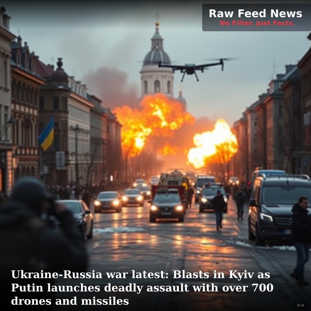 Ukraine-Russia war latest: Blasts in Kyiv as Putin launches deadly assault with over 700 drones and missiles