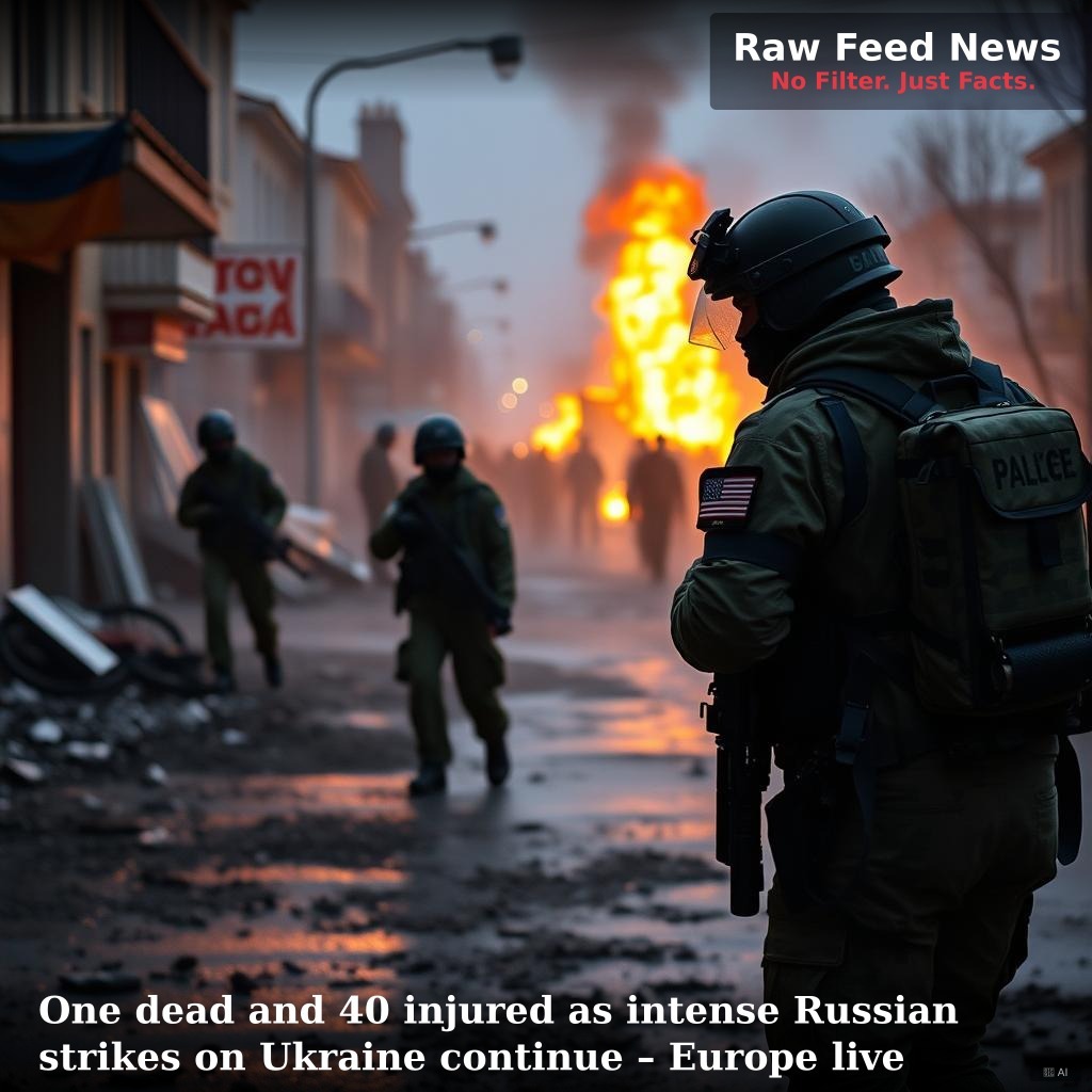 One dead and 40 injured as intense Russian strikes on Ukraine continue – Europe live