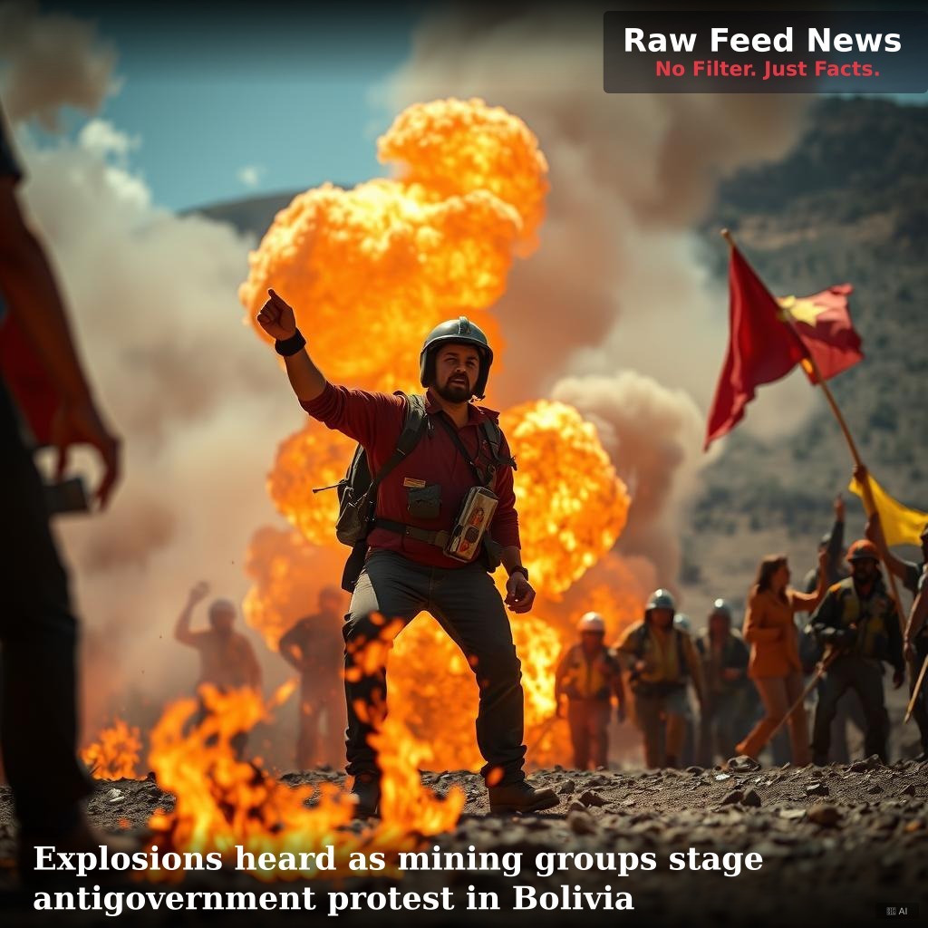 Explosions heard as mining groups stage antigovernment protest in Bolivia