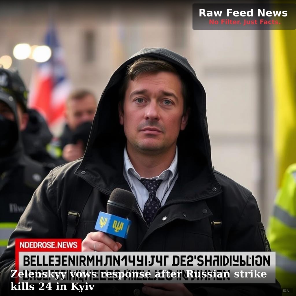 Zelenskyy vows response after Russian strike kills 24 in Kyiv