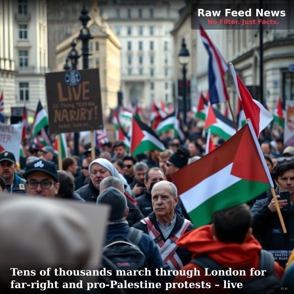 Tens of thousands march through London for far-right and pro-Palestine protests – live