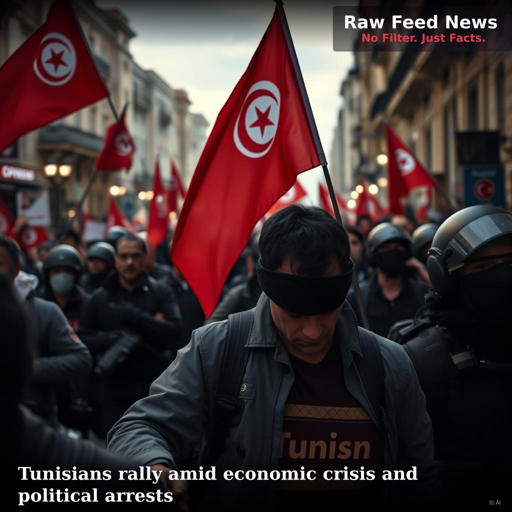 Tunisians rally amid economic crisis and political arrests