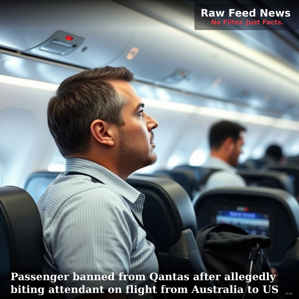 Passenger banned from Qantas after allegedly biting attendant on flight from Australia to US