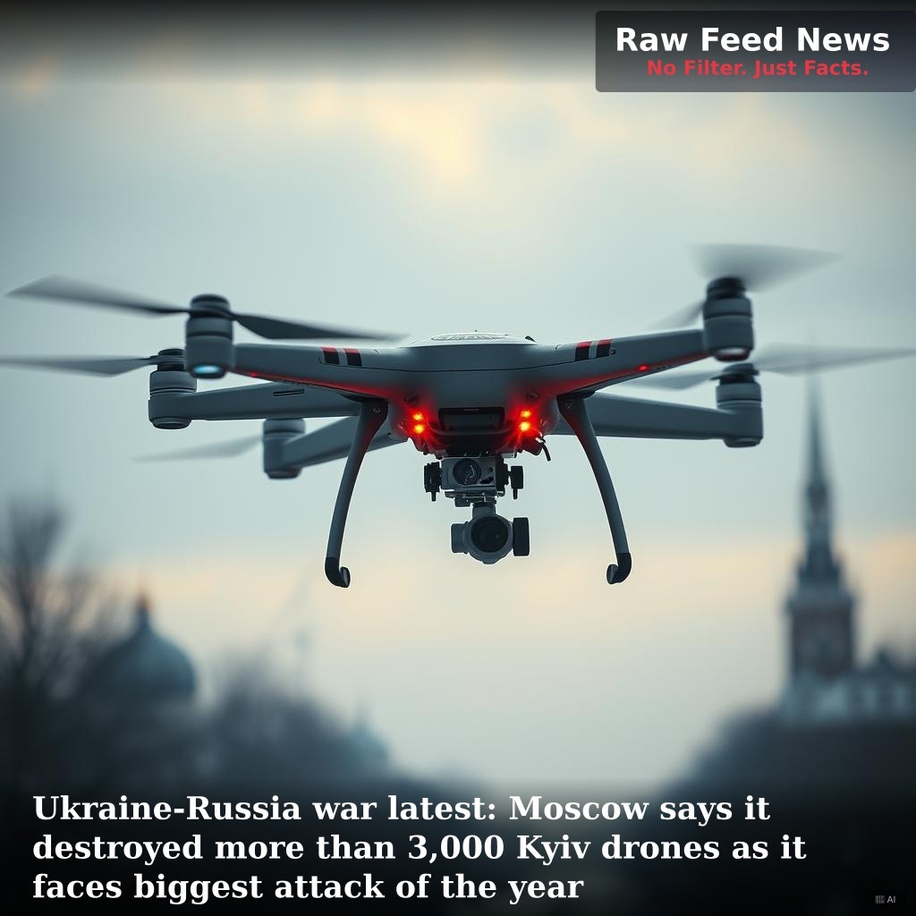 Ukraine-Russia war latest: Moscow says it destroyed more than 3,000 Kyiv drones as it faces biggest attack of the year