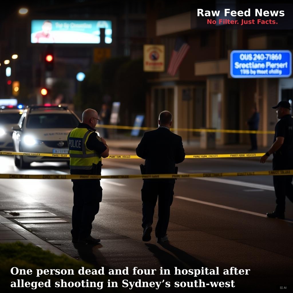 One person dead and four in hospital after alleged shooting in Sydney’s south-west