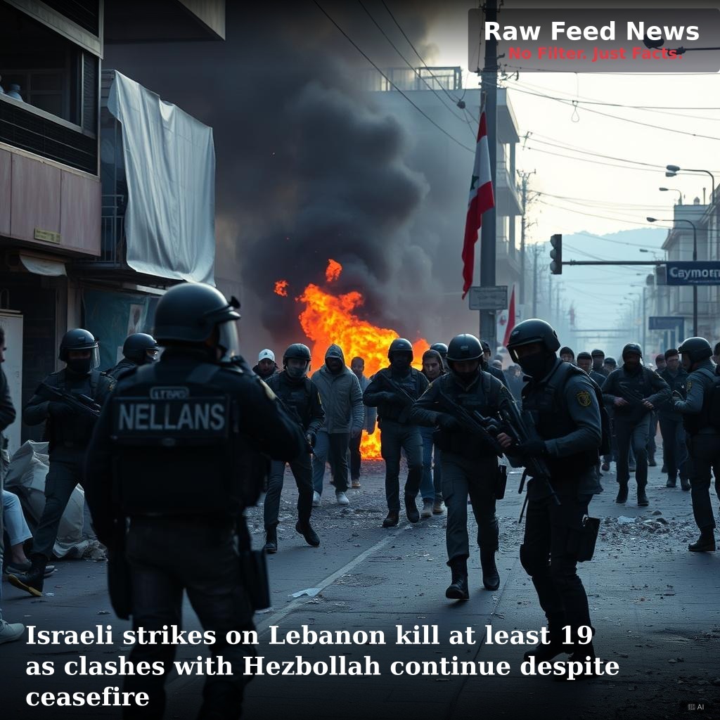 Israeli strikes on Lebanon kill at least 19 as clashes with Hezbollah continue despite ceasefire