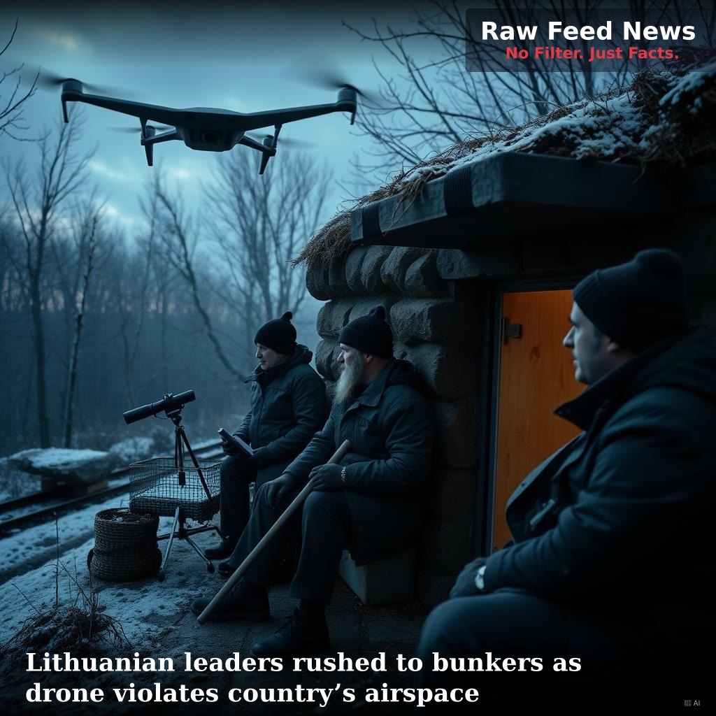 Lithuanian leaders rushed to bunkers as drone violates country’s airspace