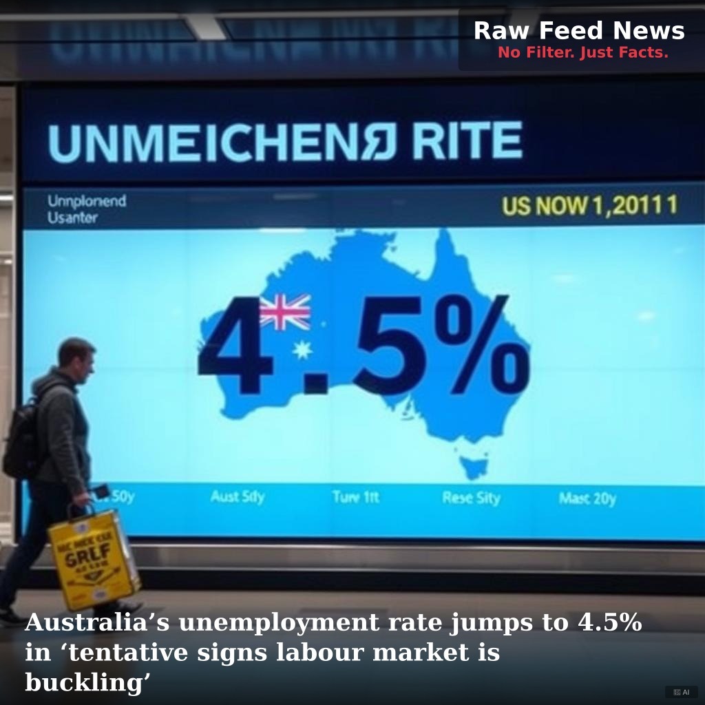 Australia’s unemployment rate jumps to 4.5% in ‘tentative signs labour market is buckling’