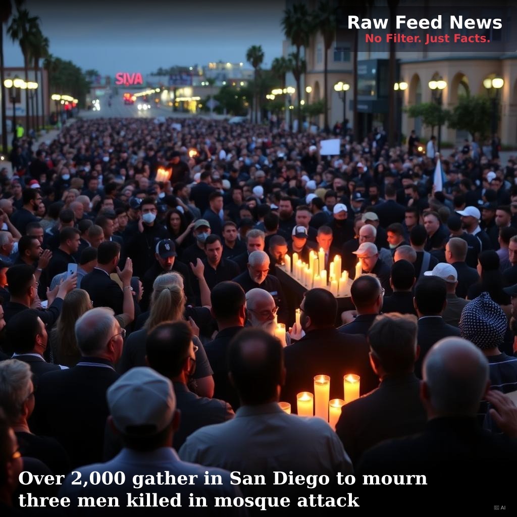 Over 2,000 gather in San Diego to mourn three men killed in mosque attack