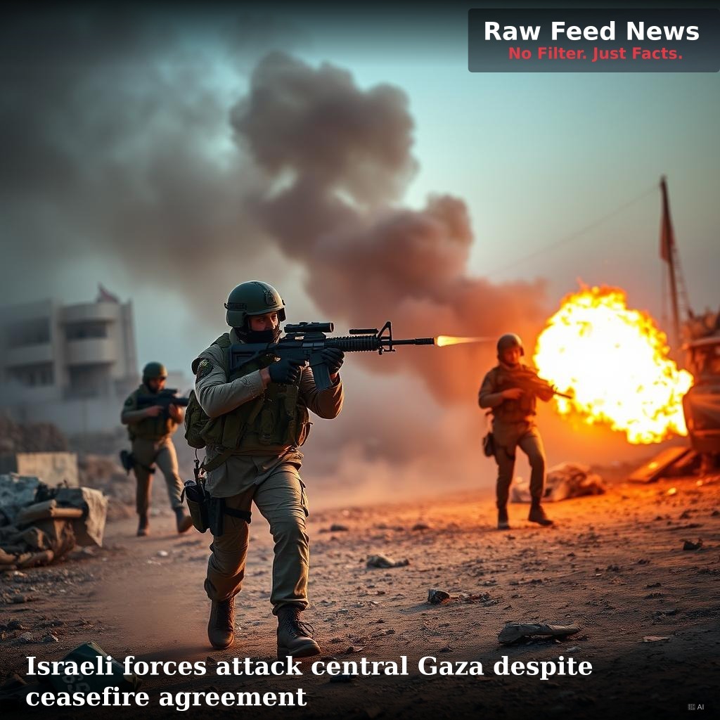 Israeli forces attack central Gaza despite ceasefire agreement
