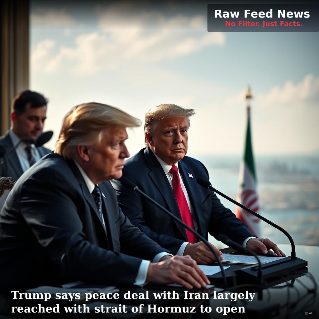 Trump says peace deal with Iran largely reached with strait of Hormuz to open