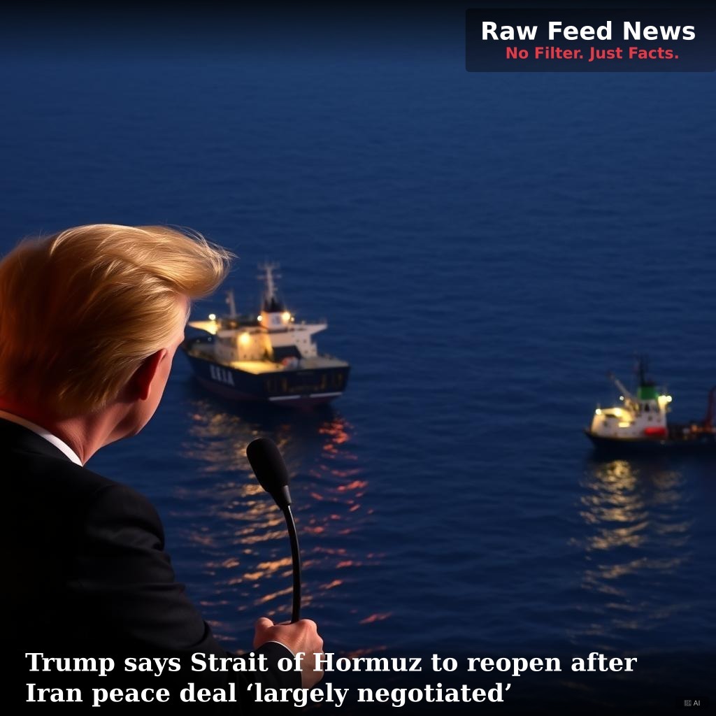 Trump says Strait of Hormuz to reopen after Iran peace deal ‘largely negotiated’