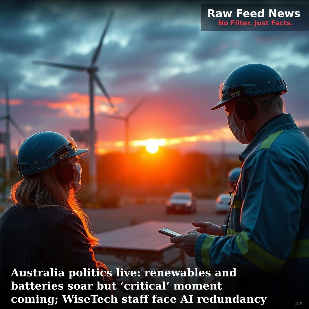 Australia politics live: renewables and batteries soar but ‘critical’ moment coming; WiseTech staff face AI redundancy
