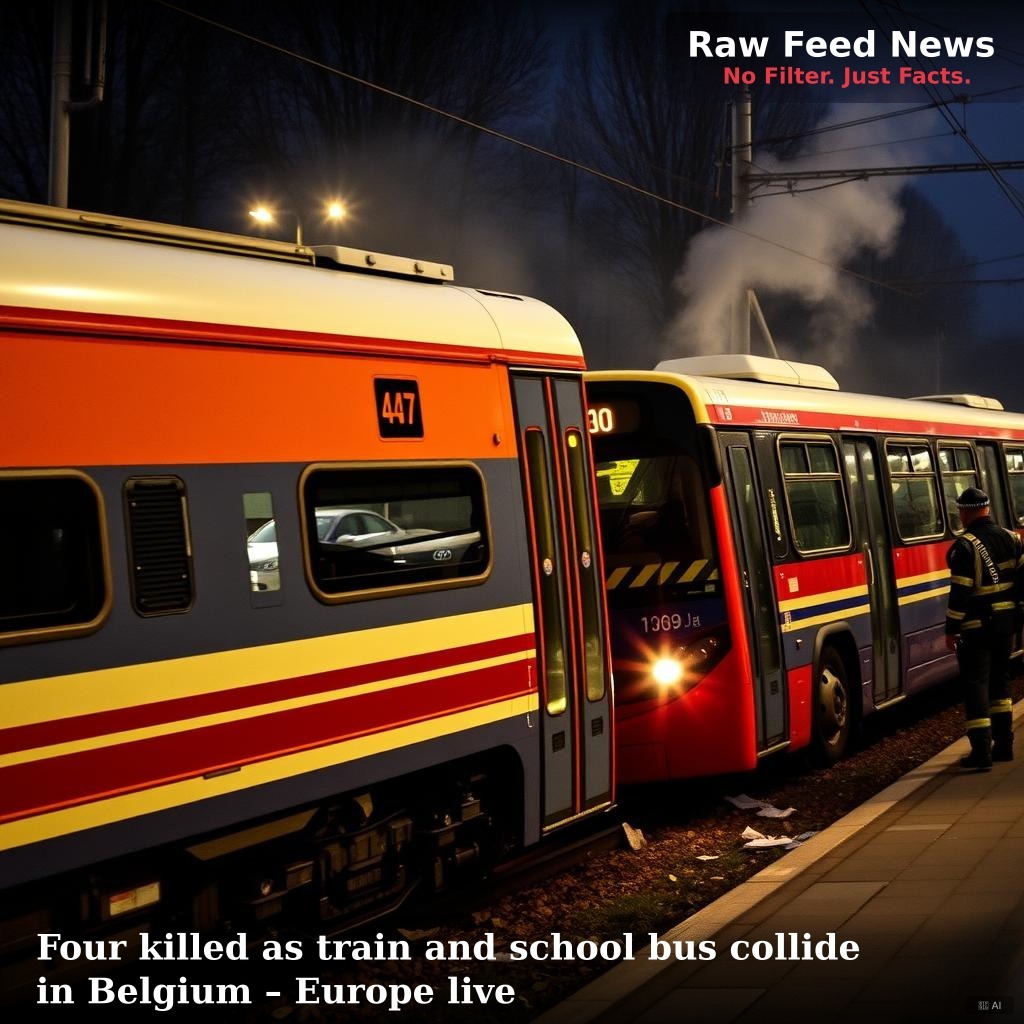 Four killed as train and school bus collide in Belgium – Europe live