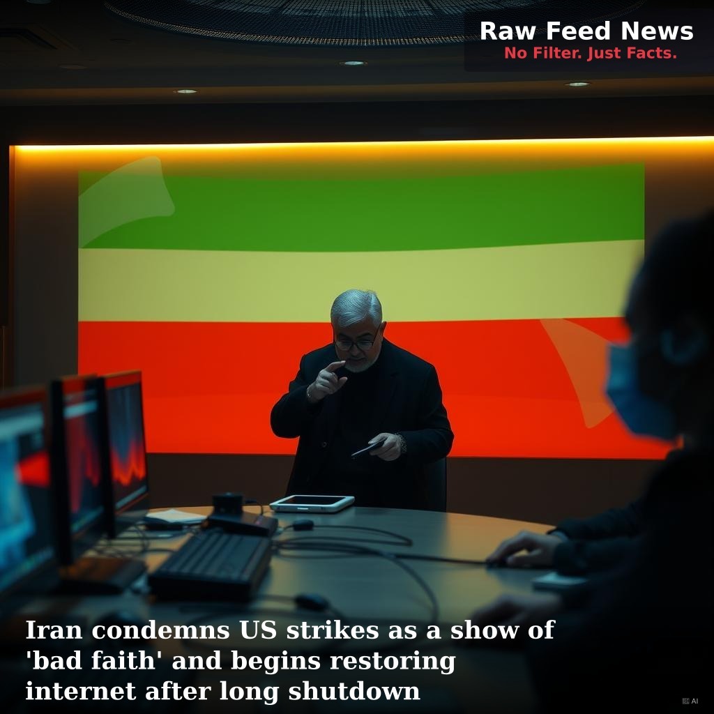 Iran condemns US strikes as a show of 'bad faith' and begins restoring internet after long shutdown