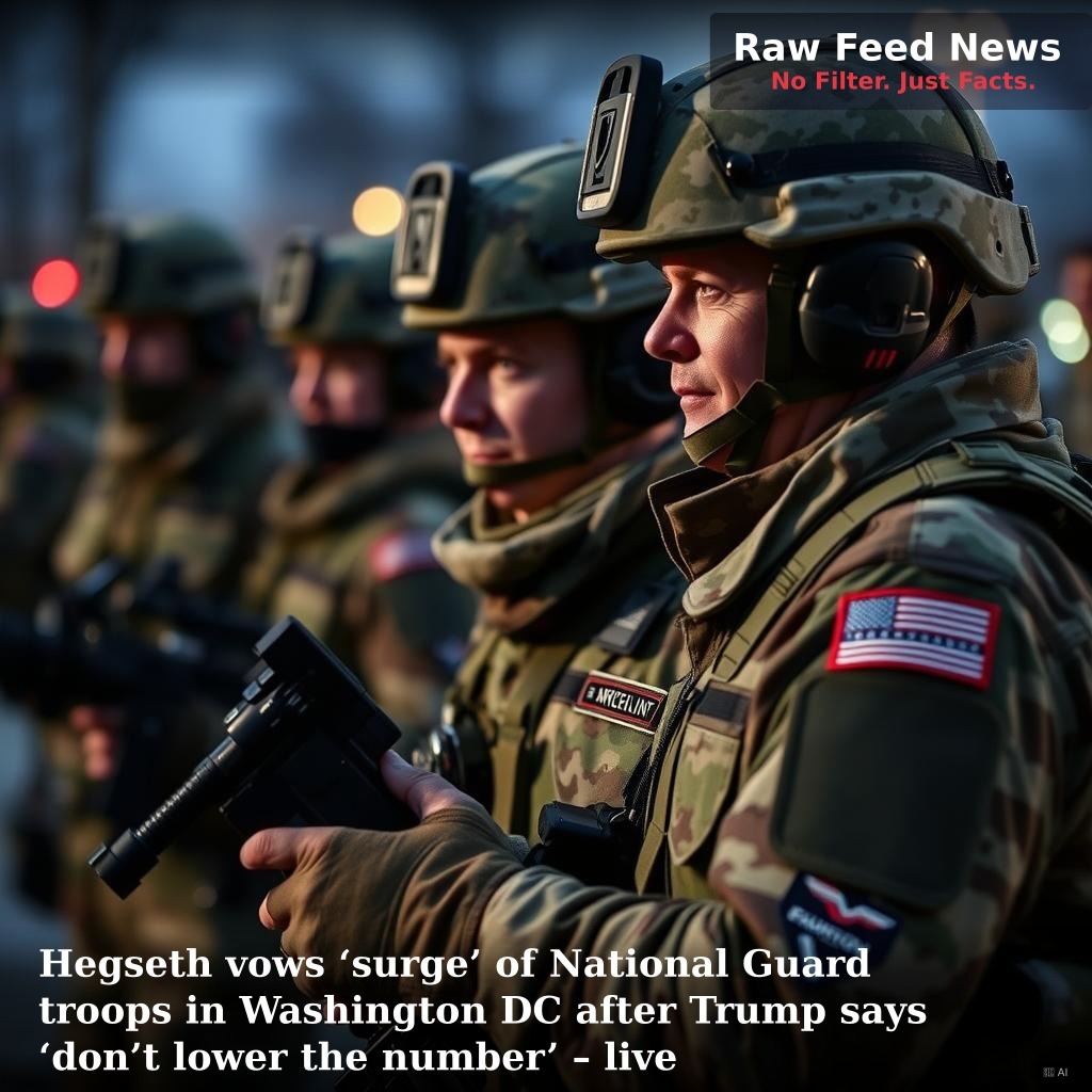 Hegseth vows ‘surge’ of National Guard troops in Washington DC after Trump says ‘don’t lower the number’ – live