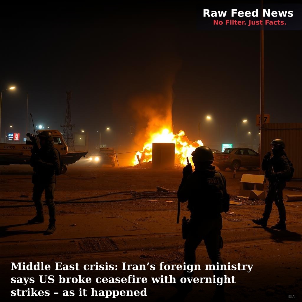 Middle East crisis: Iran’s foreign ministry says US broke ceasefire with overnight strikes – as it happened