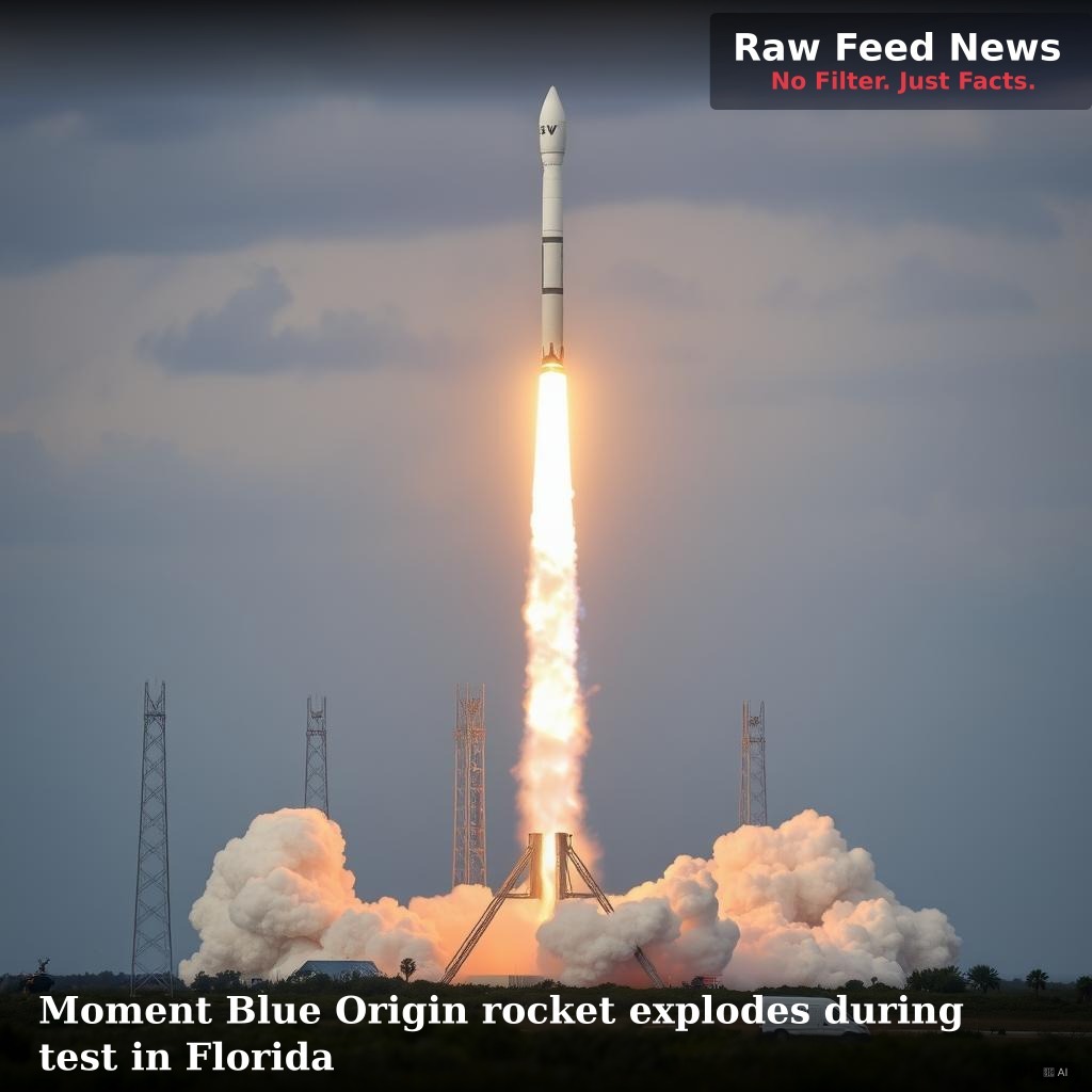 Moment Blue Origin rocket explodes during test in Florida