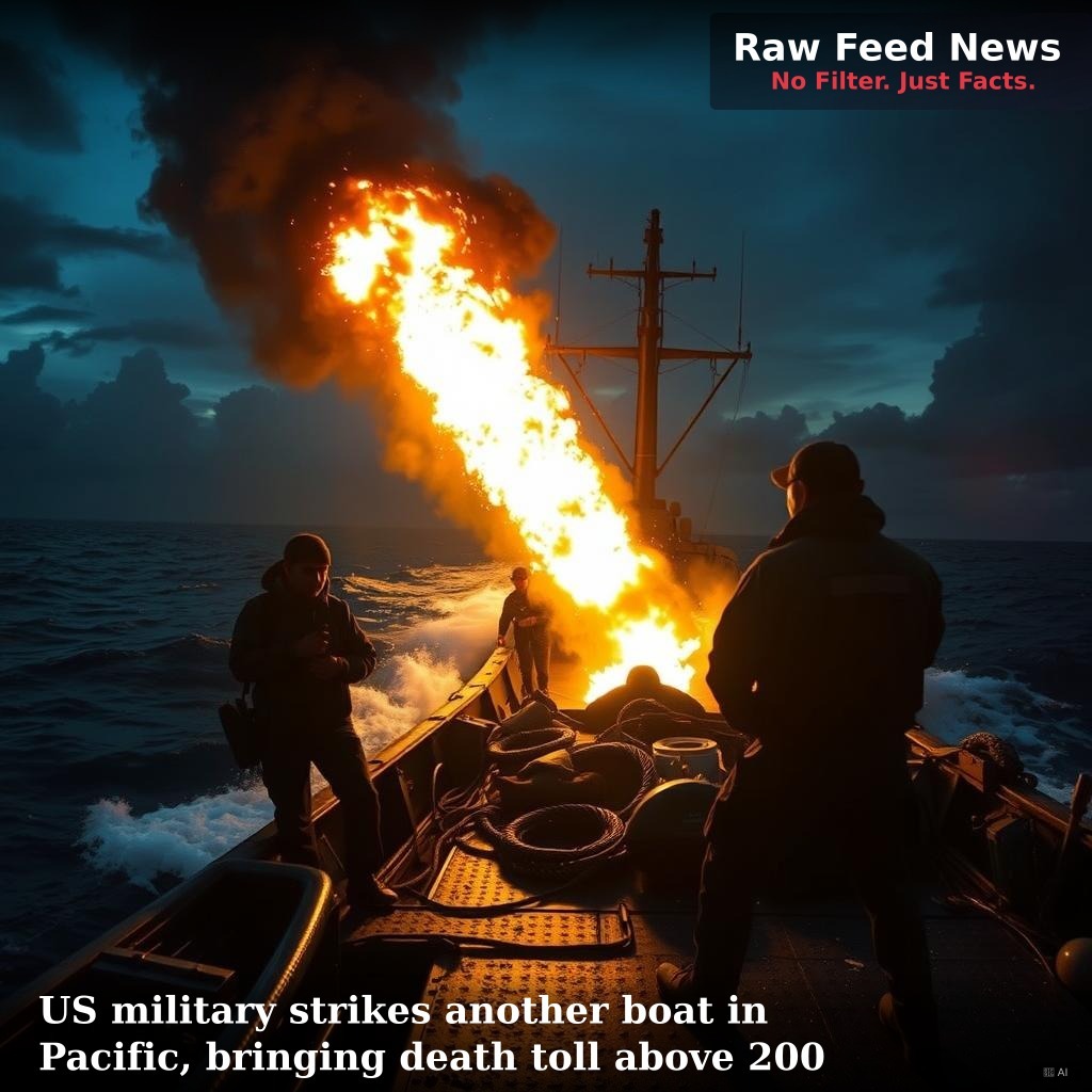 US military strikes another boat in Pacific, bringing death toll above 200