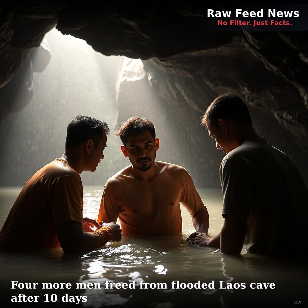Four more men freed from flooded Laos cave after 10 days