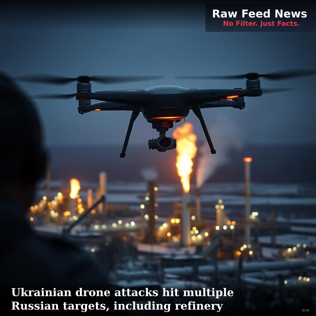 Ukrainian drone attacks hit multiple Russian targets, including refinery
