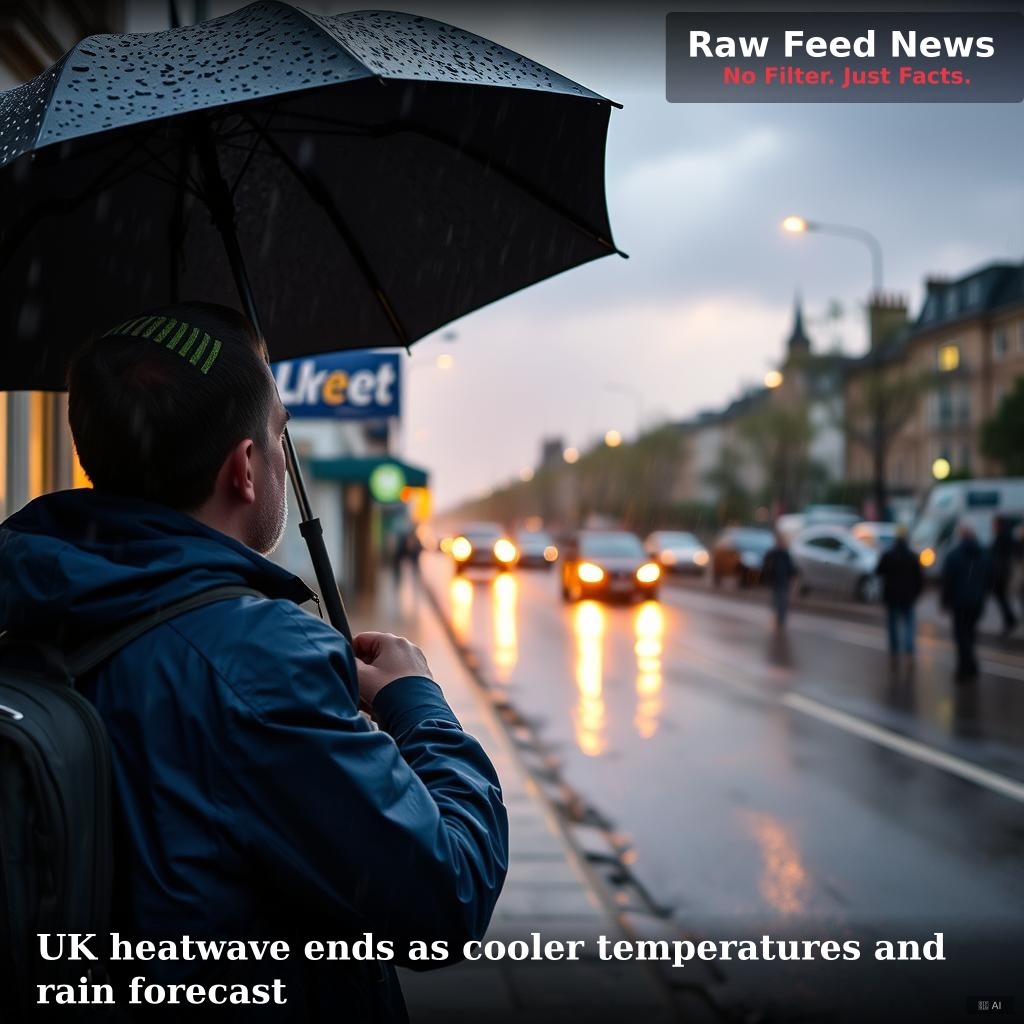 UK heatwave ends as cooler temperatures and rain forecast