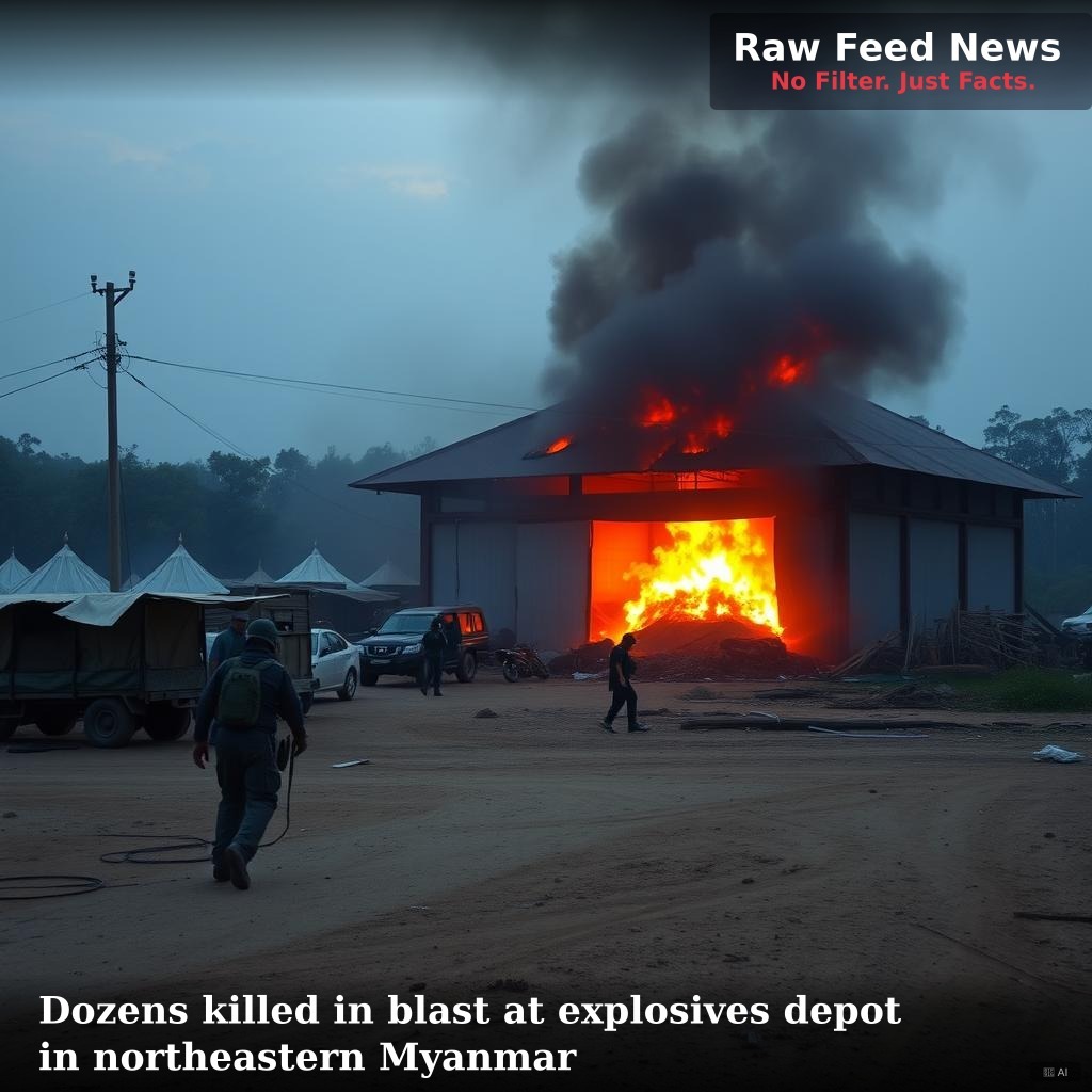 Dozens killed in blast at explosives depot in northeastern Myanmar