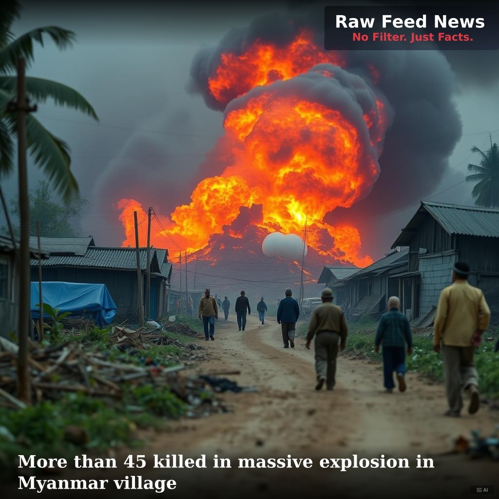 More than 45 killed in massive explosion in Myanmar village