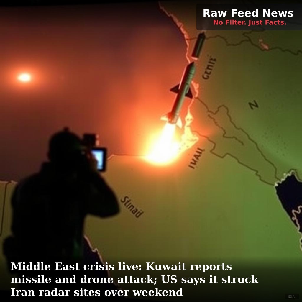Middle East crisis live: Kuwait reports missile and drone attack; US says it struck Iran radar sites over weekend