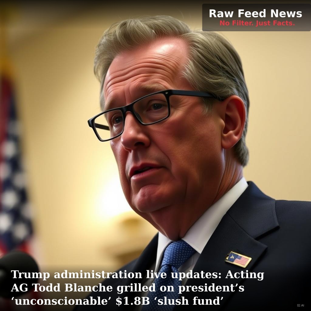 Trump administration live updates: Acting AG Todd Blanche grilled on president’s ‘unconscionable’ $1.8B ‘slush fund’