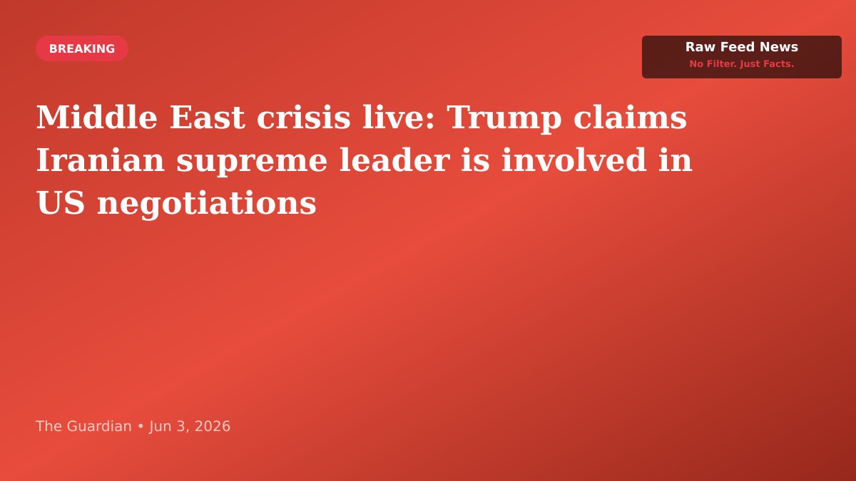 Middle East crisis live: Trump claims Iranian supreme leader is involved in US negotiations