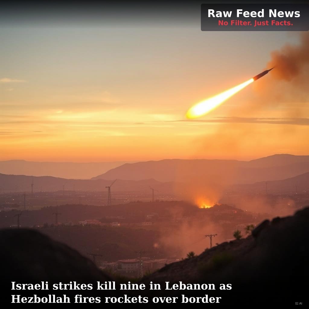 Israeli strikes kill nine in Lebanon as Hezbollah fires rockets over border