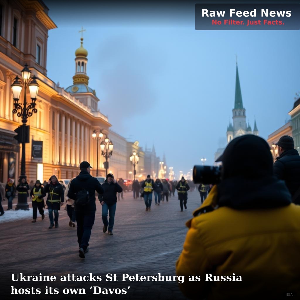 Ukraine attacks St Petersburg as Russia hosts its own ‘Davos’