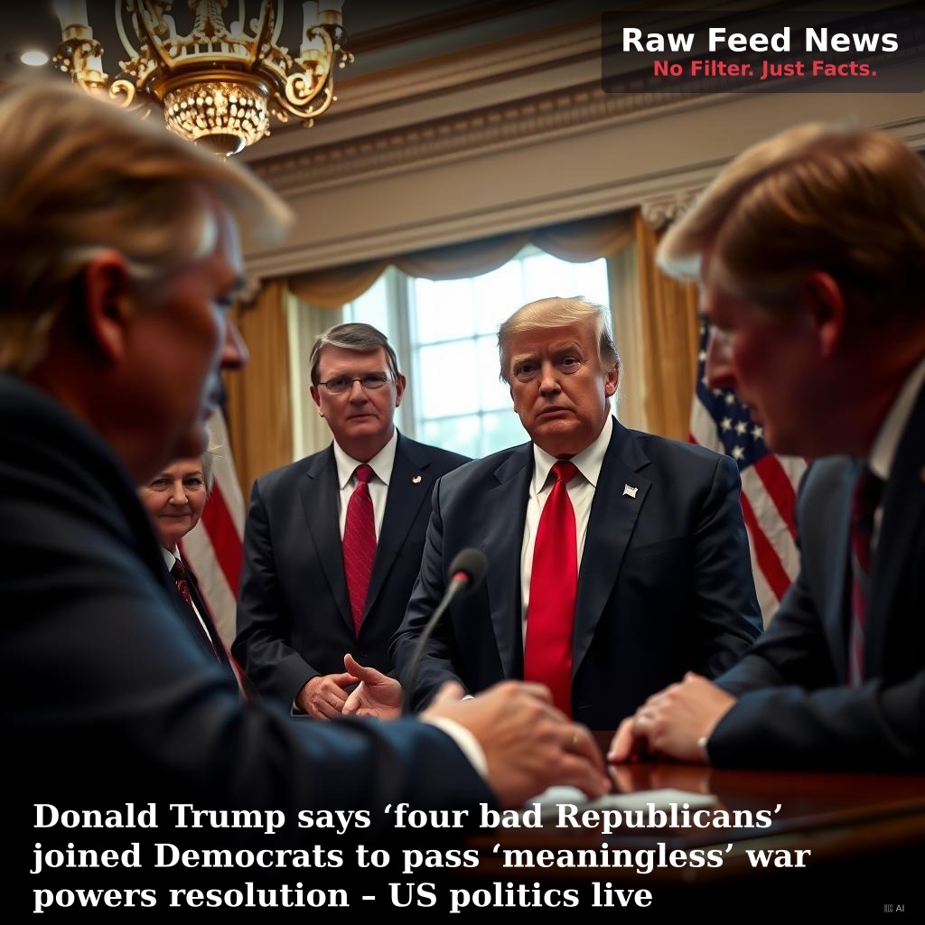 Donald Trump says ‘four bad Republicans’ joined Democrats to pass ‘meaningless’ war powers resolution – US politics live