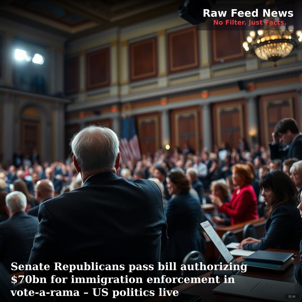 Senate Republicans pass bill authorizing $70bn for immigration enforcement in vote-a-rama – US politics live