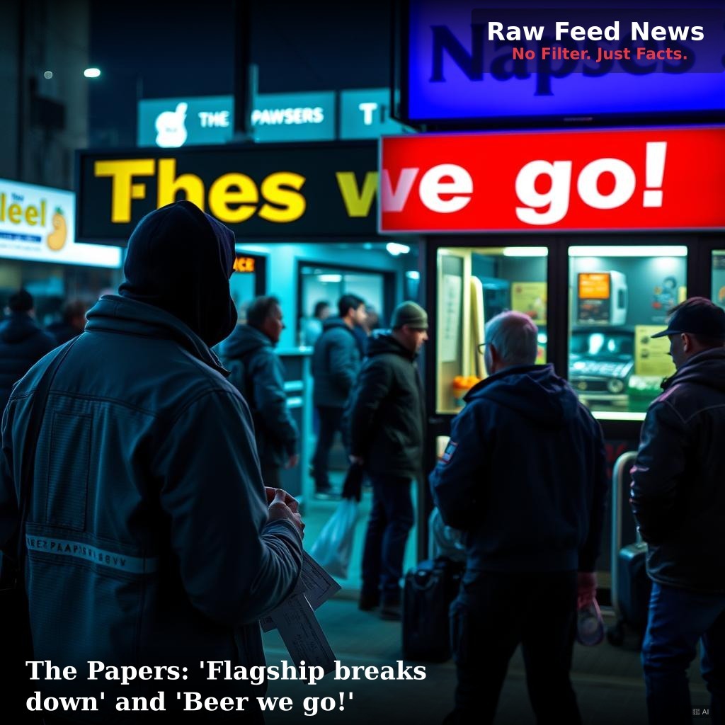 The Papers: 'Flagship breaks down' and 'Beer we go!'