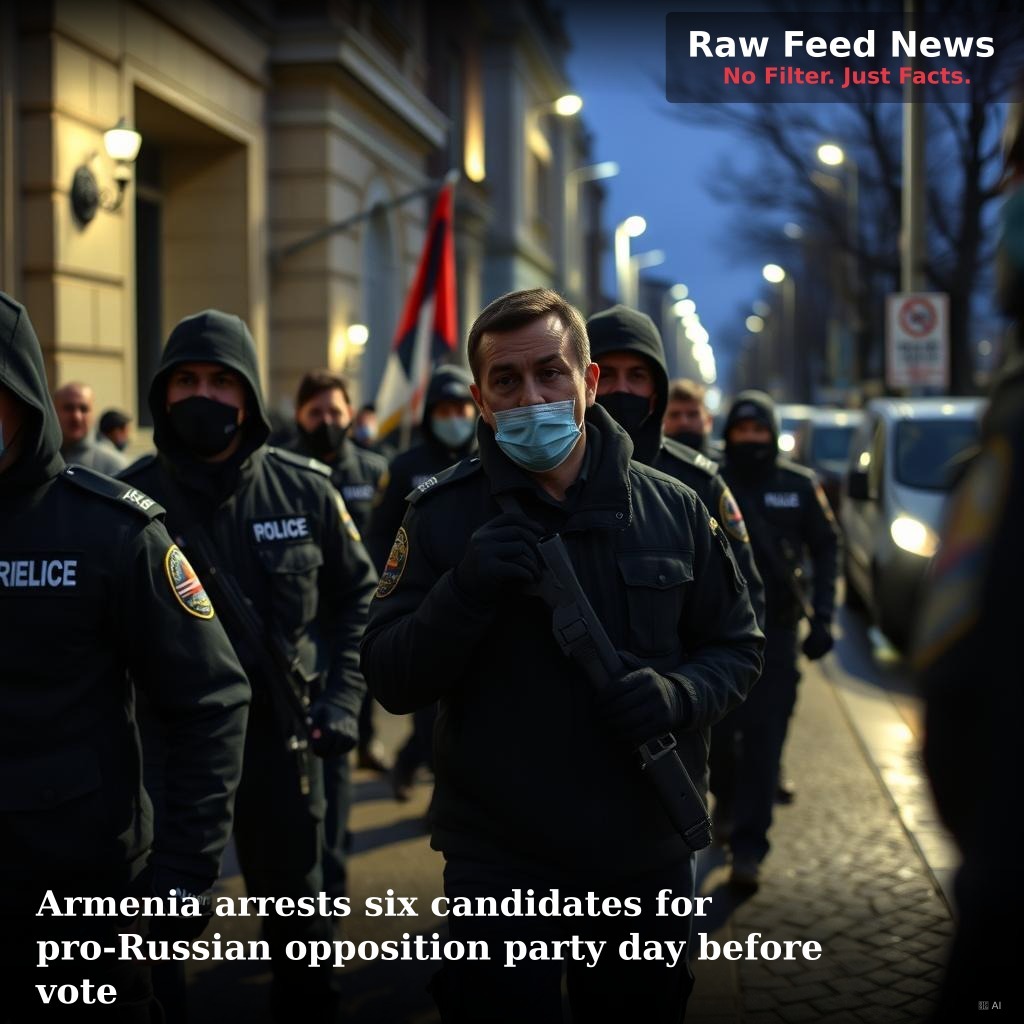 Armenia arrests six candidates for pro-Russian opposition party day before vote