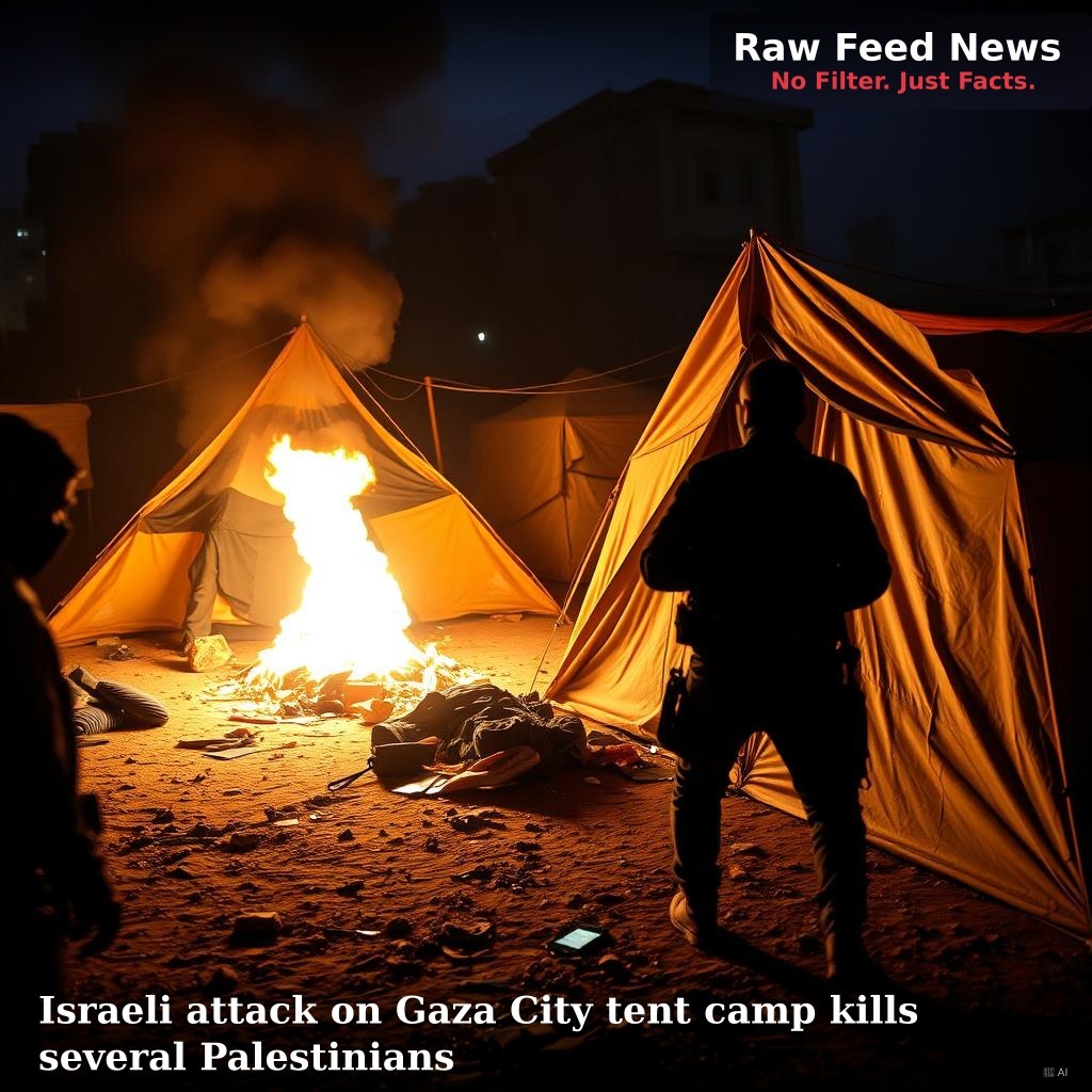 Israeli attack on Gaza City tent camp kills several Palestinians