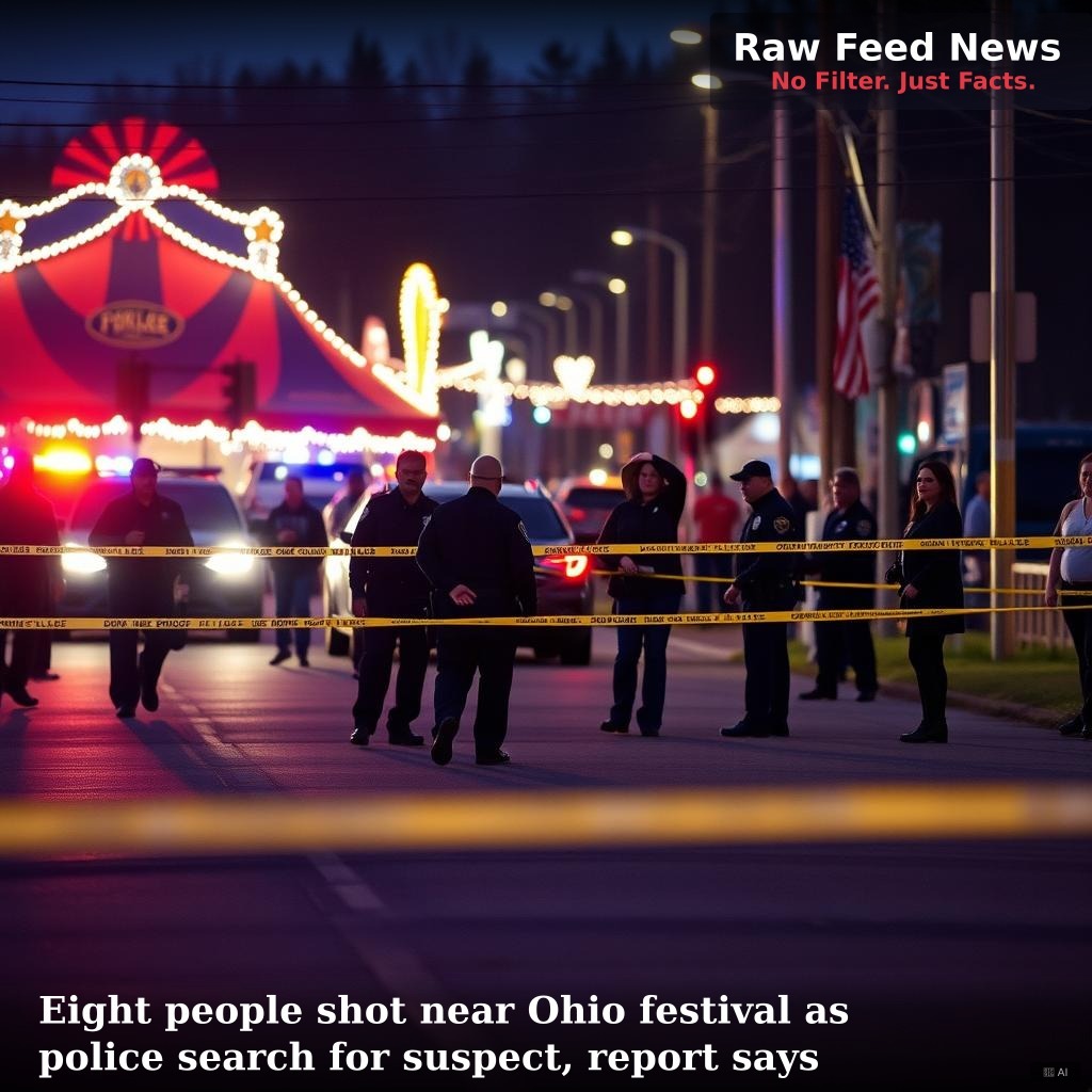 Eight people shot near Ohio festival as police search for suspect, report says