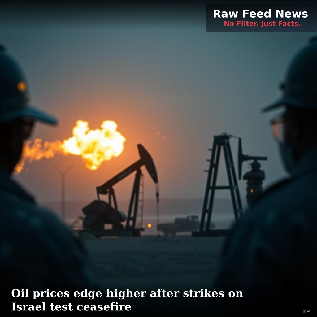 Oil prices edge higher after strikes on Israel test ceasefire