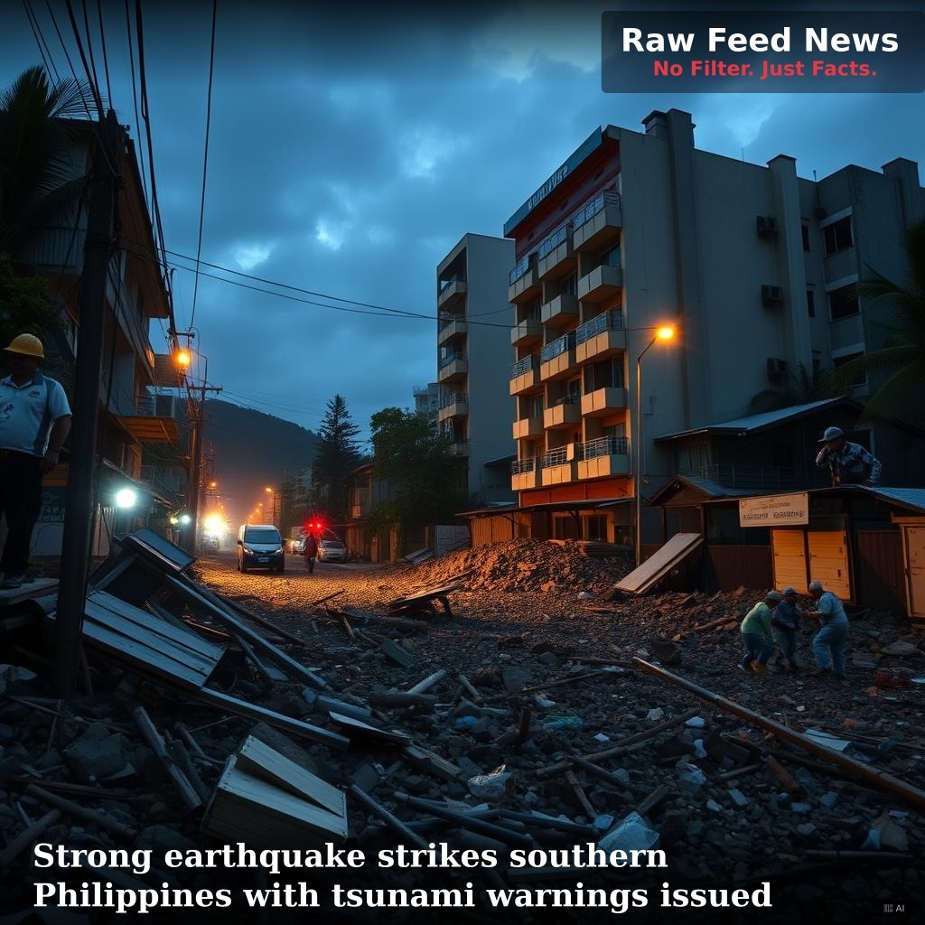 Strong earthquake strikes southern Philippines with tsunami warnings issued