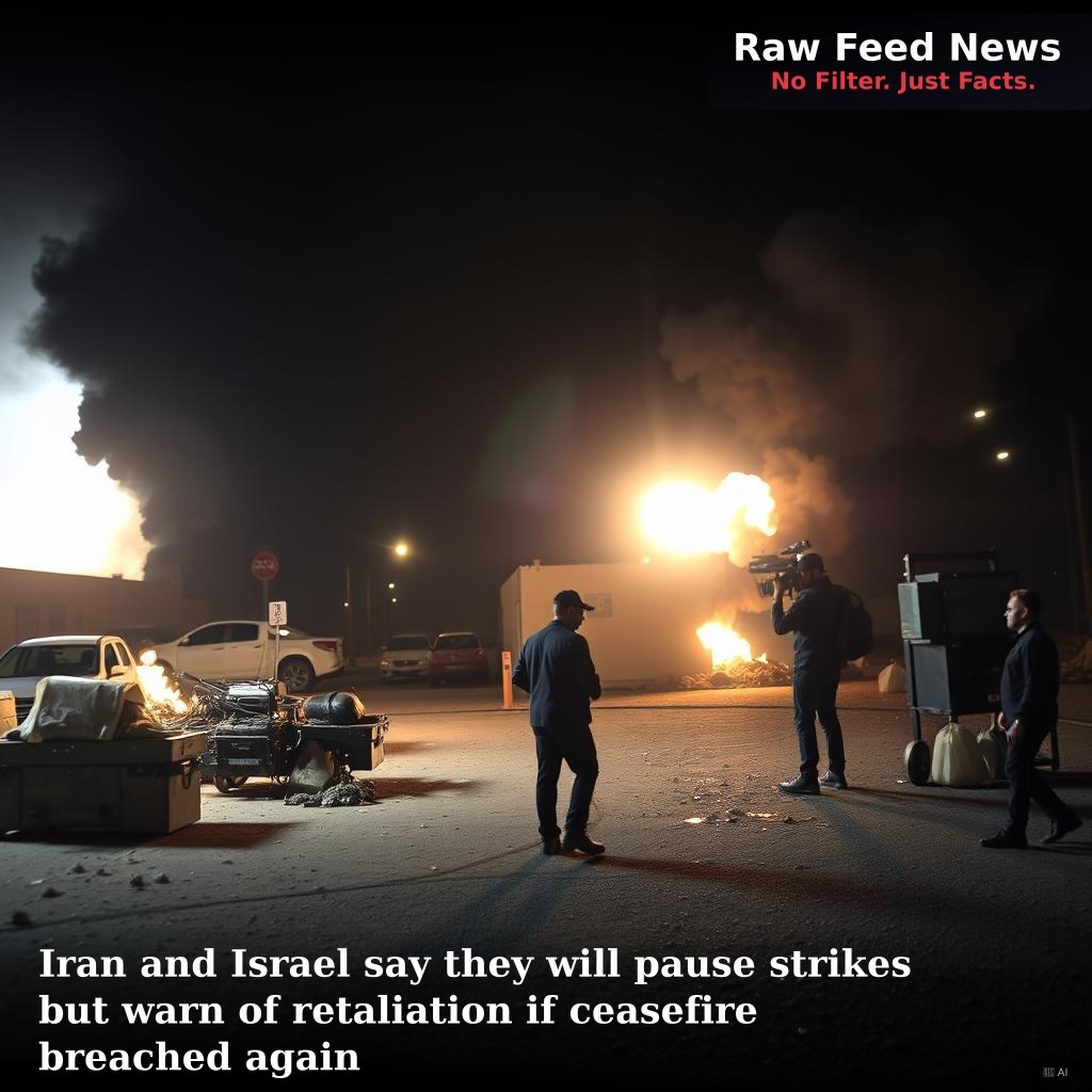 Iran and Israel say they will pause strikes but warn of retaliation if ceasefire breached again
