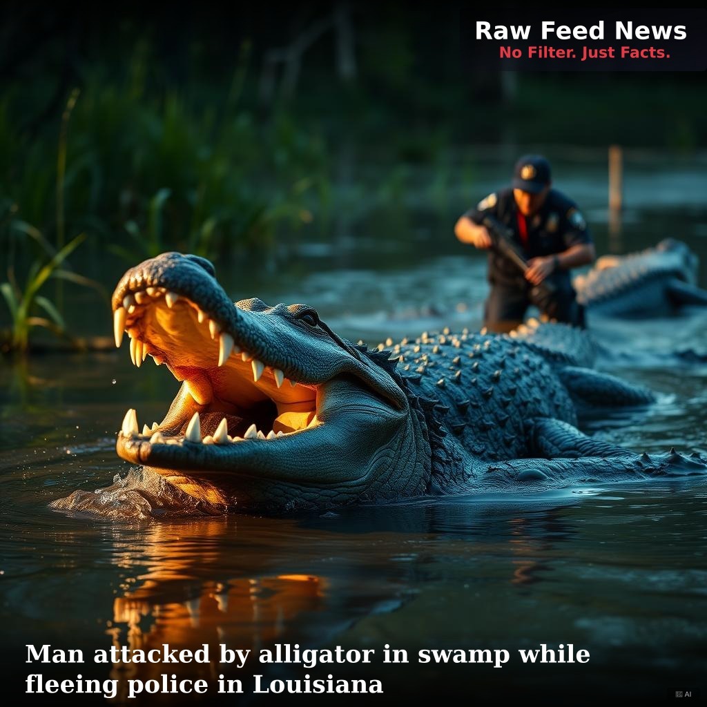 Man attacked by alligator in swamp while fleeing police in Louisiana